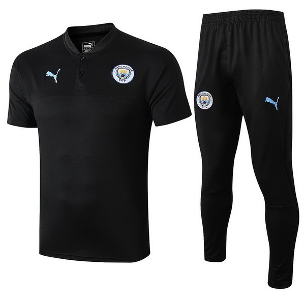 Polo Manchester City Conjunto Completo 2019/20 Negro